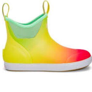 XtraTuf  Women's Ankle Deck Boots, Yellow Aurora  Size Women 7    NWOB